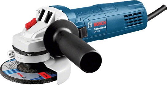 Bosch GWS 750 750W 115 mm avuç taşlama, stüdyo ürün fotoğrafı
