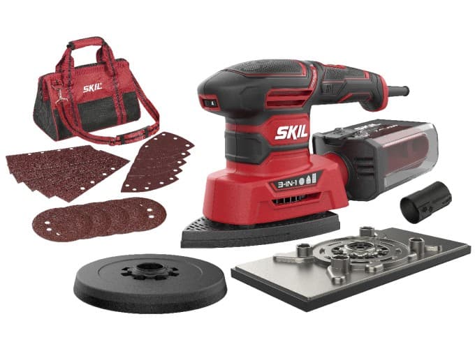 Skil 7280DA 250W kablolu 3'ü 1 arada multi zımpara, çanta ve kağıt setiyle