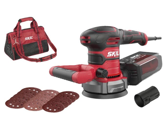 Skil 7480DA 400W kablolu eksantrik zımpara, çanta ve kağıt setiyle