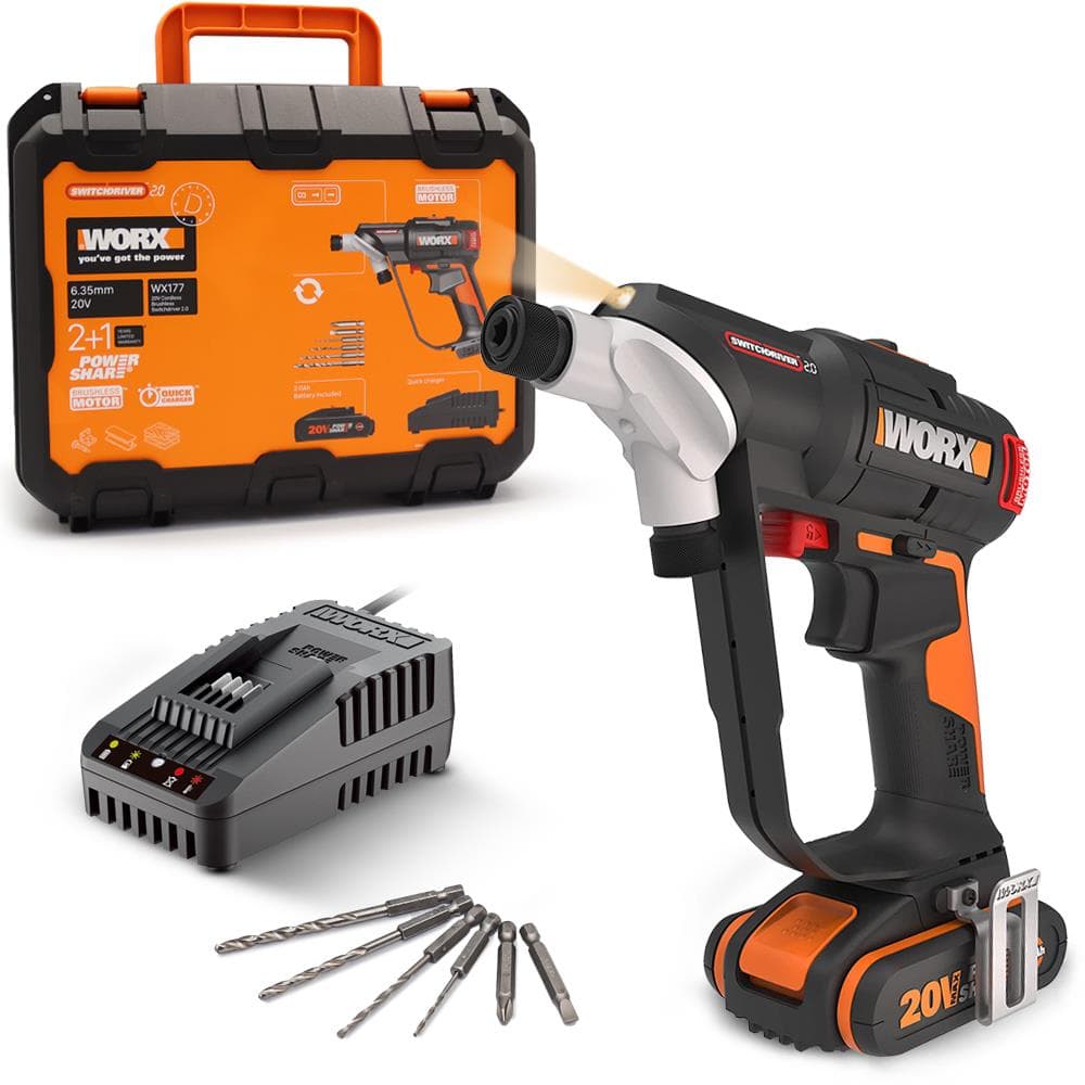 Worx WX177 20V akülü fırçasız SwitchDriver matkap vidalama