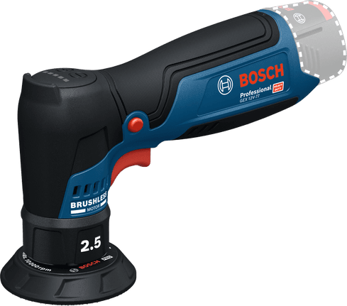 Bosch GEX 12V-77 12V 77 mm eksantrik zımpara, stüdyo ürün fotoğrafı