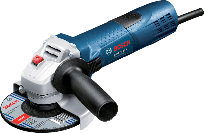 Bosch GWS 7-115 E 720W 115 mm avuç taşlama, stüdyo ürün fotoğrafı